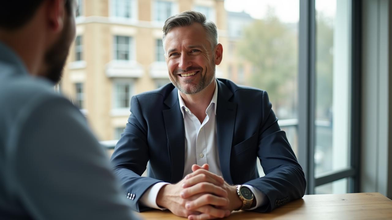 Professional consultation session in a modern Cardiff office